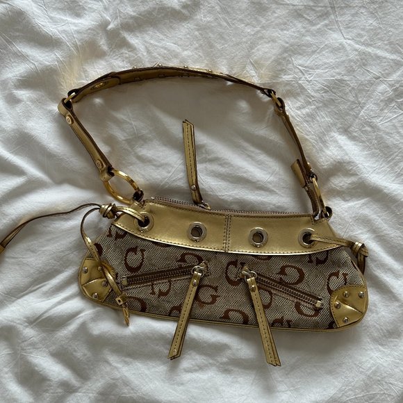 Vintage Guess Y2K gold baguette purse - Picture 1 of 4